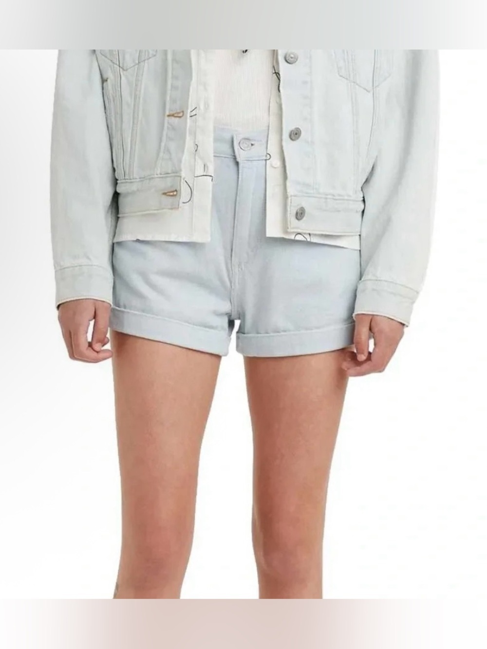 Levi's Light Wash A-Line Mom Shorts - Size 26